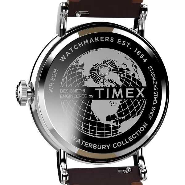 Timex Mens Waterbury Traditional 40mm WatchBrownBlueSilverTone
