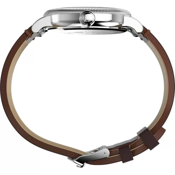 Timex Mens Waterbury Traditional 40mm WatchBrownBlueSilverTone