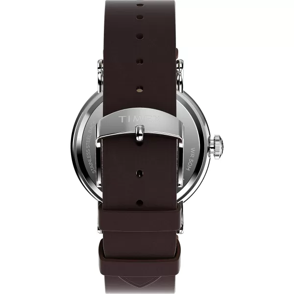 Timex Mens Waterbury Traditional 40mm WatchBrownBlueSilverTone