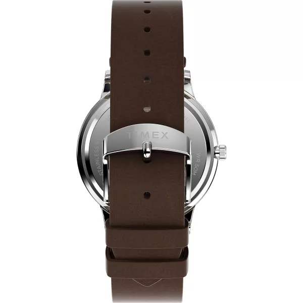 Timex Mens Waterbury Traditional 40mm WatchBrownBlueStainless Steel