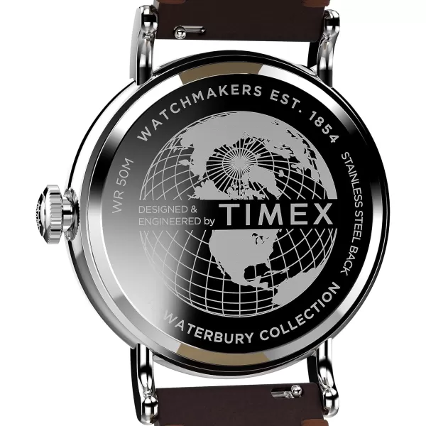 Timex Mens Waterbury Traditional 40mm WatchBrownSilverToneSilverTone