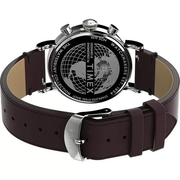 Timex Mens Waterbury Traditional 40mm WatchBrownSilverToneSilverToneChrono