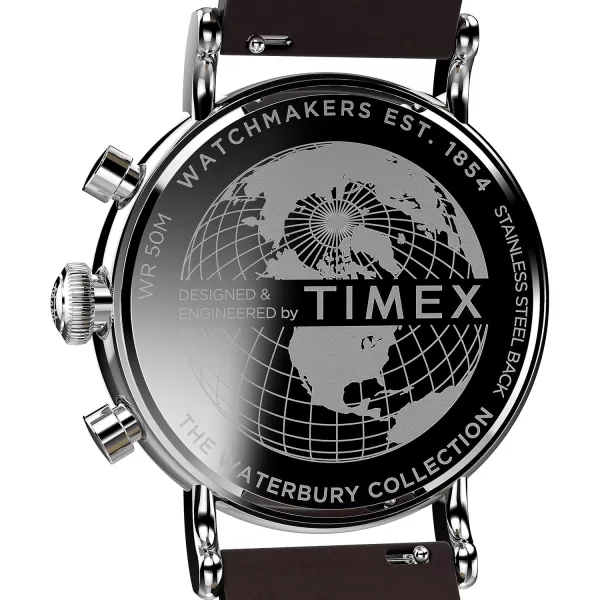 Timex Mens Waterbury Traditional 40mm WatchBrownSilverToneSilverToneChrono