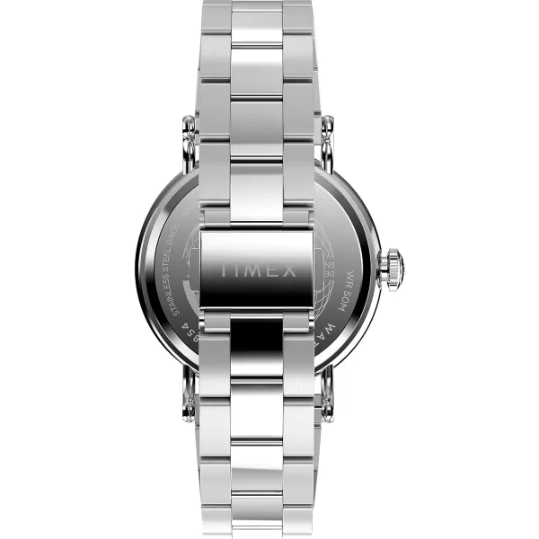 Timex Mens Waterbury Traditional 40mm WatchStainless SteelBlueSilverTone