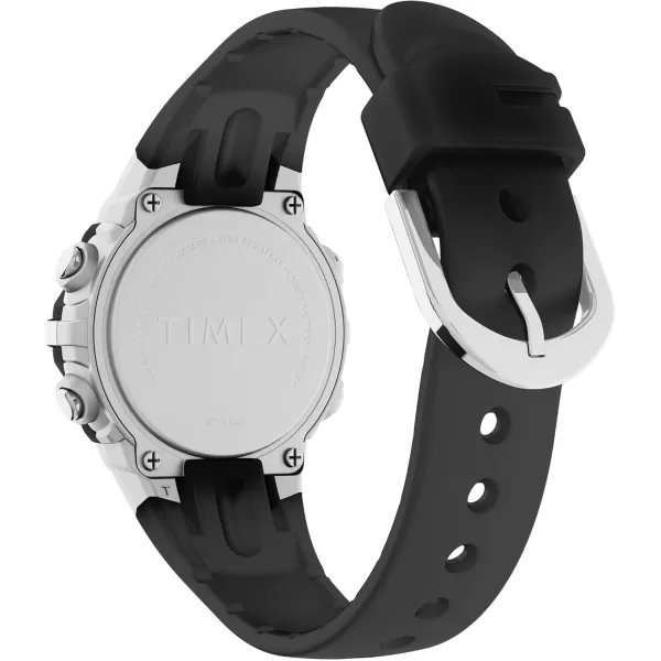 Timex Unisex Digital 33mm WatchBlackSilverToneDigital