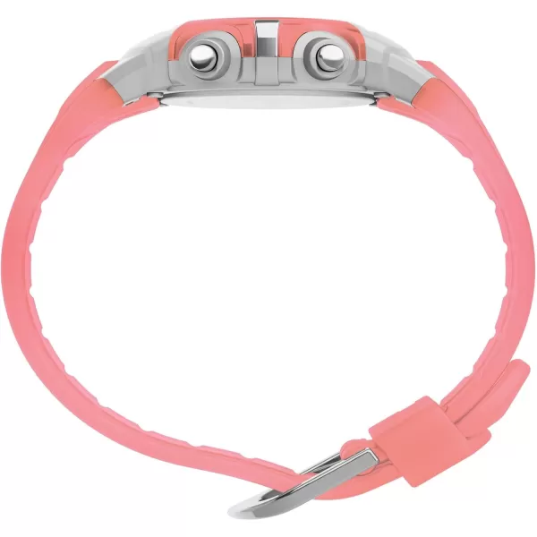 Timex Unisex Digital 33mm WatchPinkSilverToneDigital