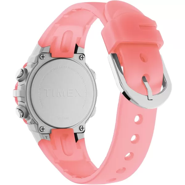 Timex Unisex Digital 33mm WatchPinkSilverToneDigital