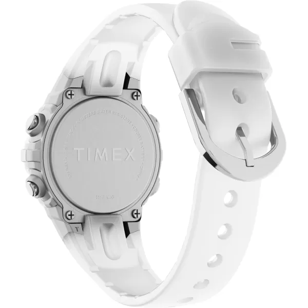 Timex Unisex Digital 33mm WatchWhiteSilverToneDigital