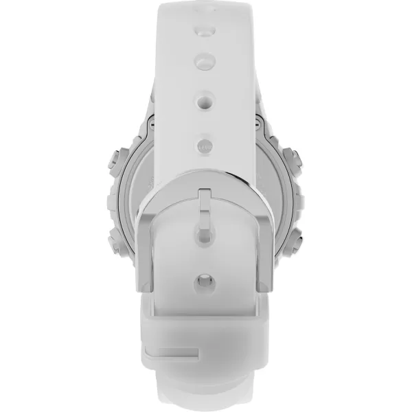 Timex Unisex Digital 33mm WatchWhiteSilverToneDigital
