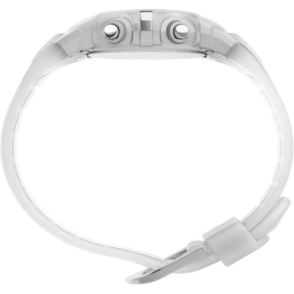 Timex Unisex Digital 33mm WatchWhiteSilverToneDigital