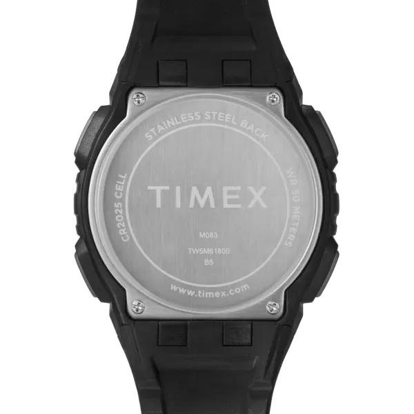 Timex Unisex Digital 43mm WatchBlackBlackBlack Digital