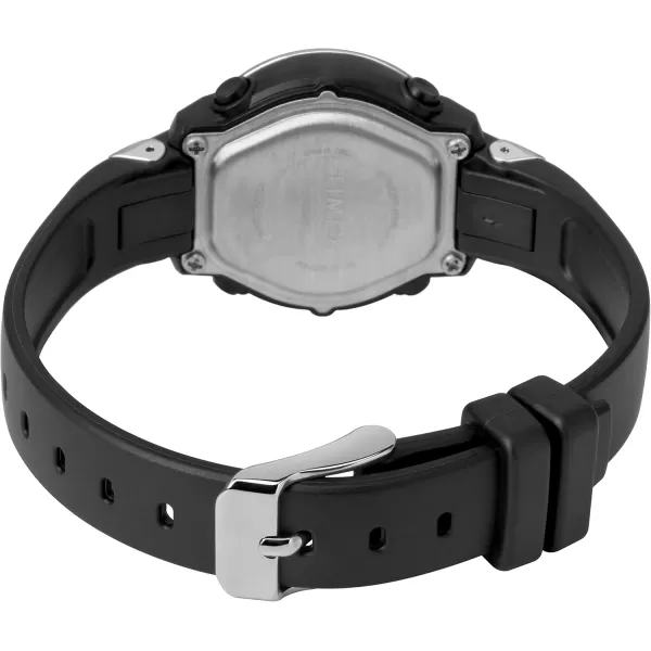 Timex Womens DGTL Stacked Numbers 28mm WatchBlackSilverTone