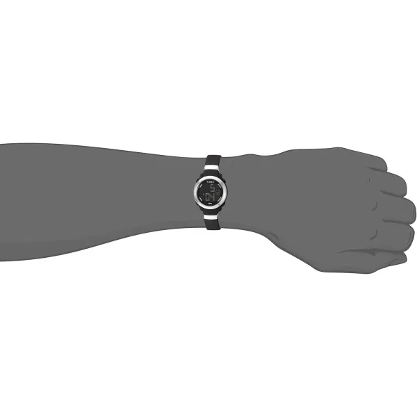Timex Womens DGTL Stacked Numbers 28mm WatchBlackSilverTone