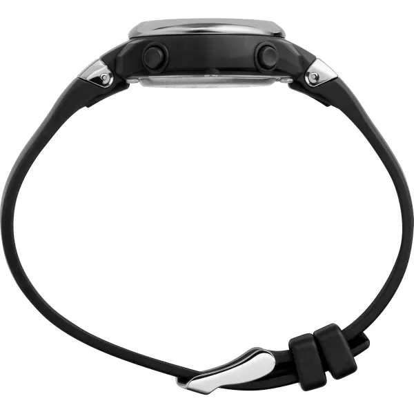 Timex Womens DGTL Stacked Numbers 28mm WatchBlackSilverTone