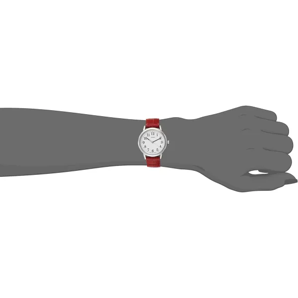 Timex Womens Easy Reader WatchRedSilverToneWhite30mm