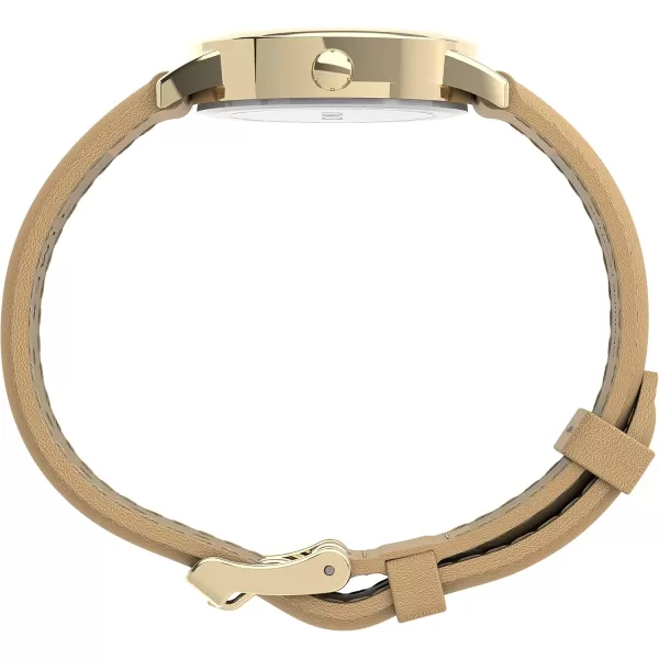 Timex Womens Easy Reader WatchTanGoldToneCream30mm