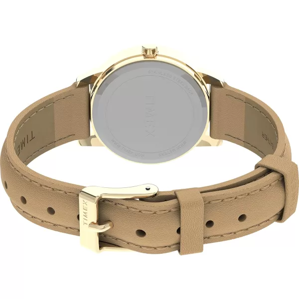 Timex Womens Easy Reader WatchTanGoldToneCream30mm