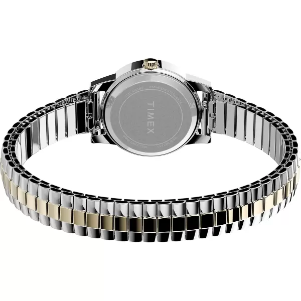 Timex Womens Essex Ave 25mm WatchBlackTwoToneWhite Set