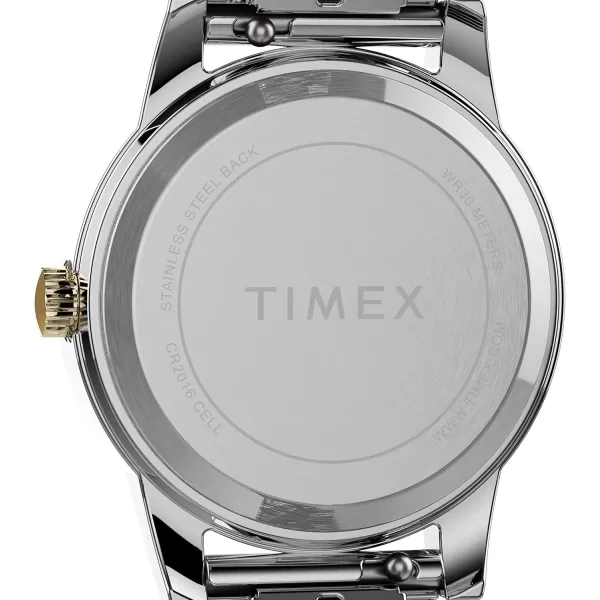 Timex Womens Essex Ave 25mm WatchBlackTwoToneWhite Set
