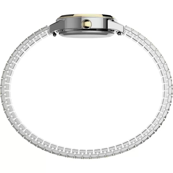 Timex Womens Essex Ave 25mm WatchBlackTwoToneWhite Set