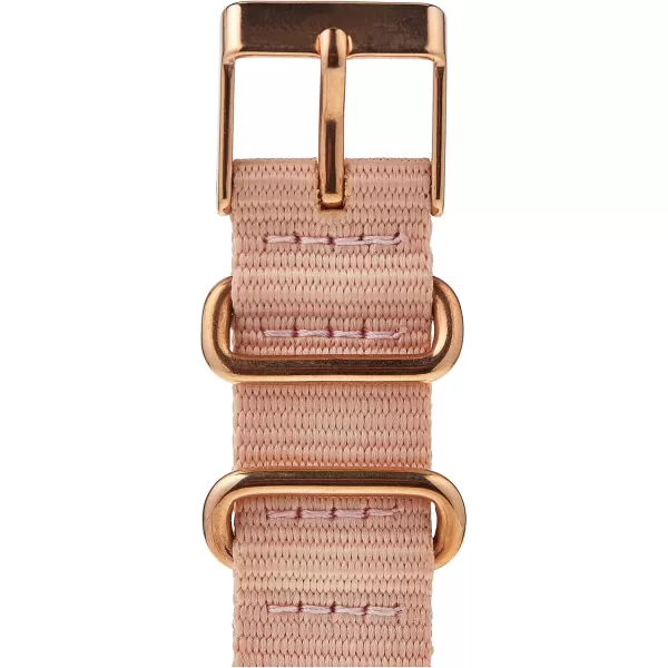 Timex Womens SingleLayer 16mm SlipThru StrapPinkRose GoldTone