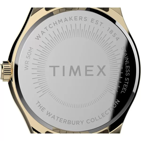 Timex Womens Waterbury Legacy 34mm WatchGoldToneBlack Crystals
