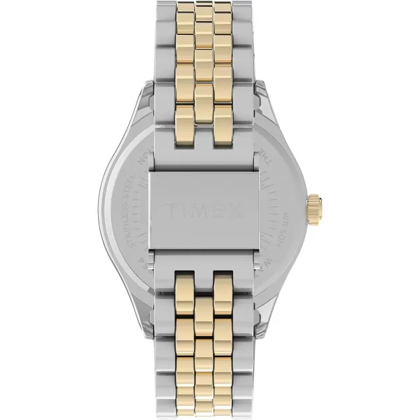 Timex Womens Waterbury Legacy 34mm WatchTwoToneBlue Crystals