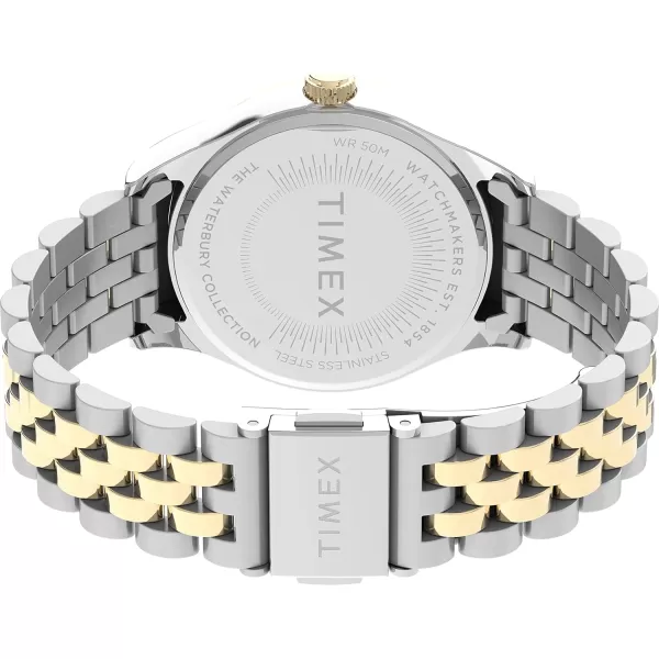 Timex Womens Waterbury Legacy 34mm WatchTwoToneBlue Crystals