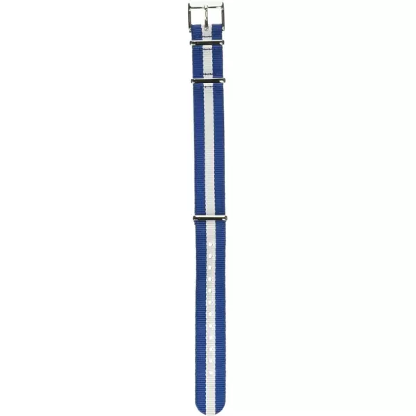 Timex 18mm DoubleLayered Nylon SlipThru StrapBlueWhite Stripe