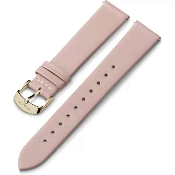 Timex 18mm Genuine Leather Strap  Pink with GoldTone BucklePinkGoldTone
