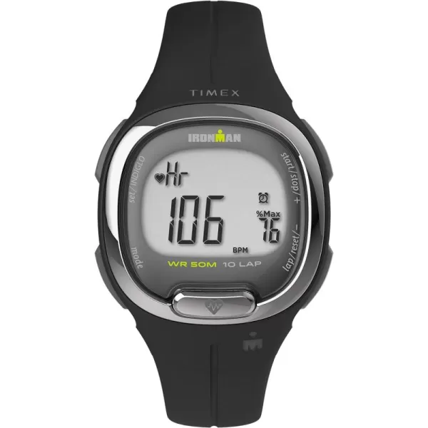 Timex Ironman Transit Watch with Activity Tracking ampamp Heart Rate 33mmBlackSilverTone