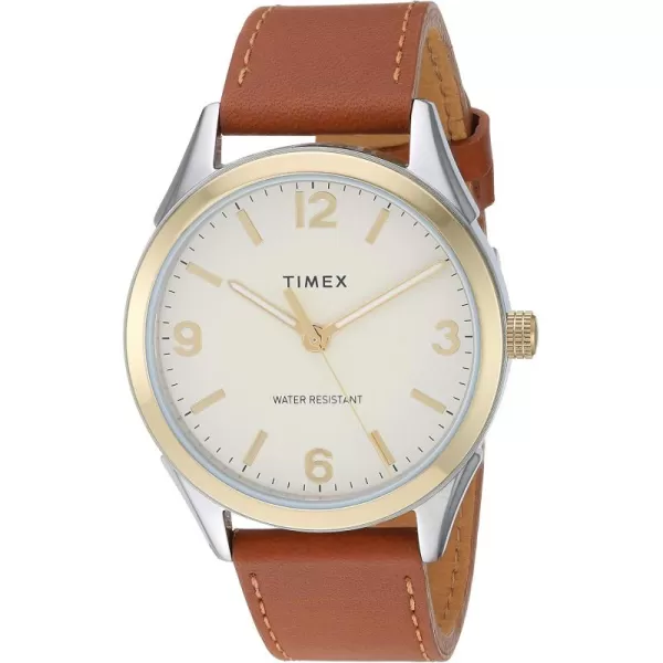 Timex Mens Briarwood WatchBrownGoldTone