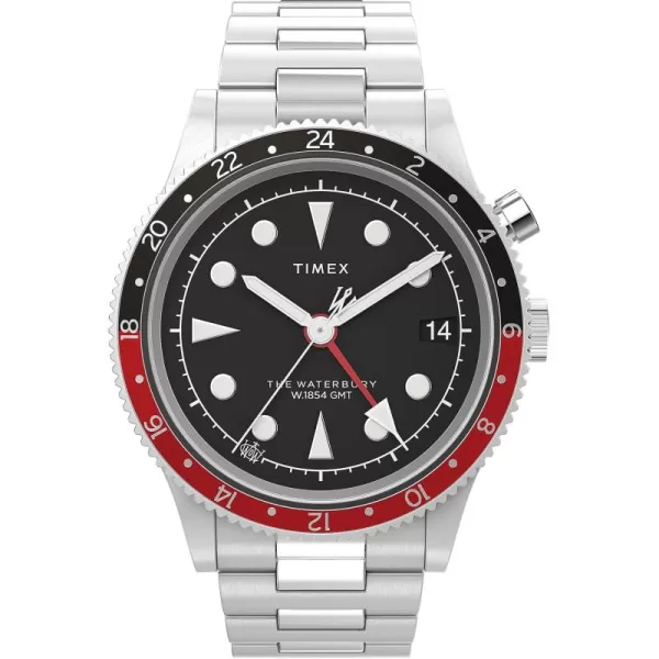 Timex Mens Waterbury Traditional 39mm WatchStainless SteelBlackStainless Steel