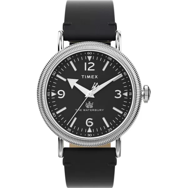 Timex Mens Waterbury Traditional 40mm WatchBlackBlackSilverTone