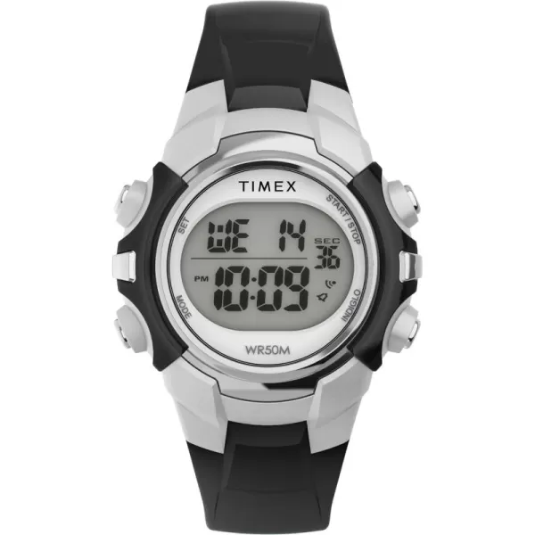 Timex Unisex Digital 33mm WatchBlackSilverToneDigital