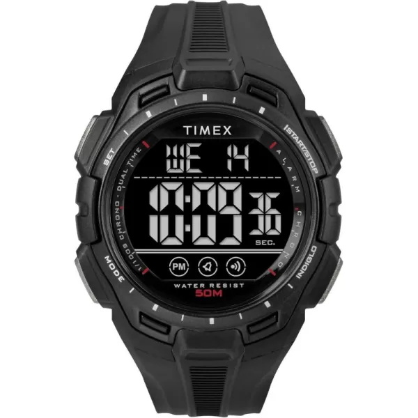 Timex Unisex Digital 43mm WatchBlackBlackBlack Digital