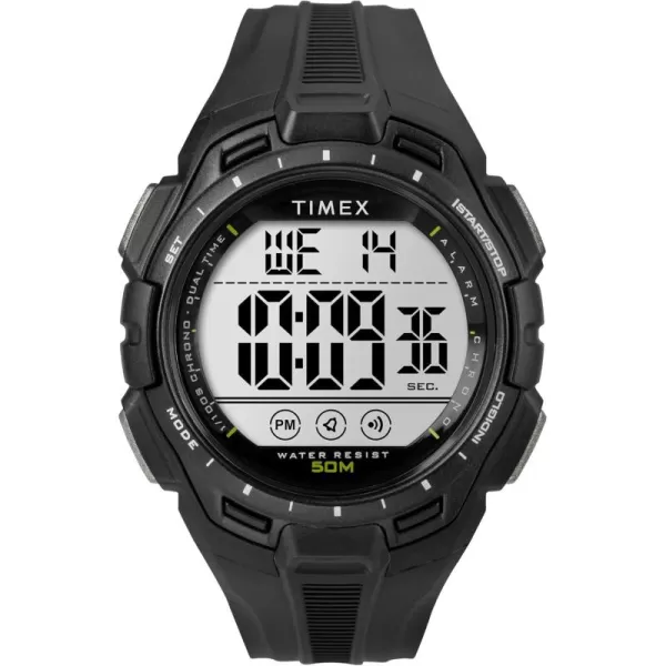 Timex Unisex Digital 43mm WatchBlackBlackWhite Digital