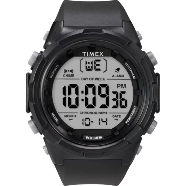 Timex Unisex Digital 50mm WatchBlackBlack Wjite Digital