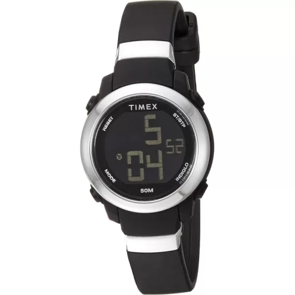 Timex Womens DGTL Stacked Numbers 28mm WatchBlackSilverTone
