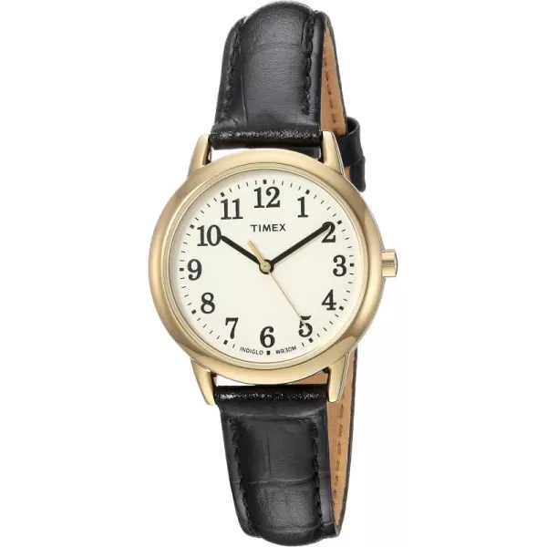 Timex Womens Easy Reader WatchBlackGoldToneCream30mm