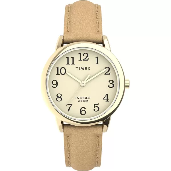 Timex Womens Easy Reader WatchTanGoldToneCream30mm