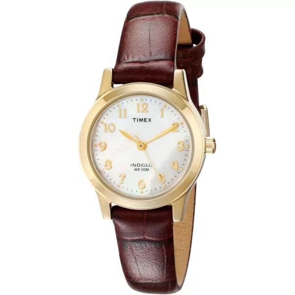 Timex Womens Essex Ave 25mm WatchGoldBurgundyMOP