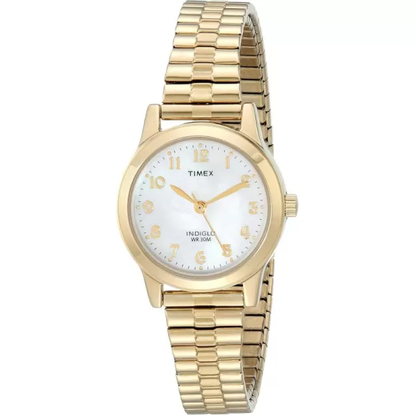 Timex Womens Essex Ave 25mm WatchGoldToneMother of Pearl