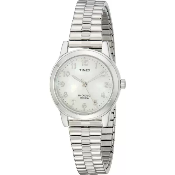 Timex Womens Essex Ave 25mm WatchSilverToneMother of Pearl