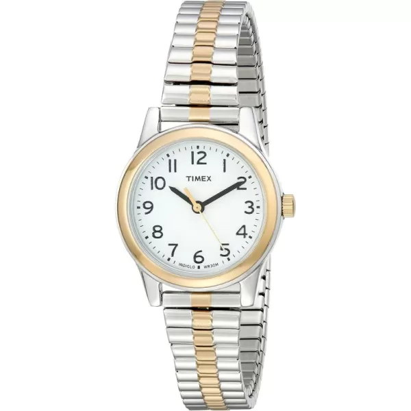 Timex Womens Essex Ave 25mm WatchTwoToneWhite