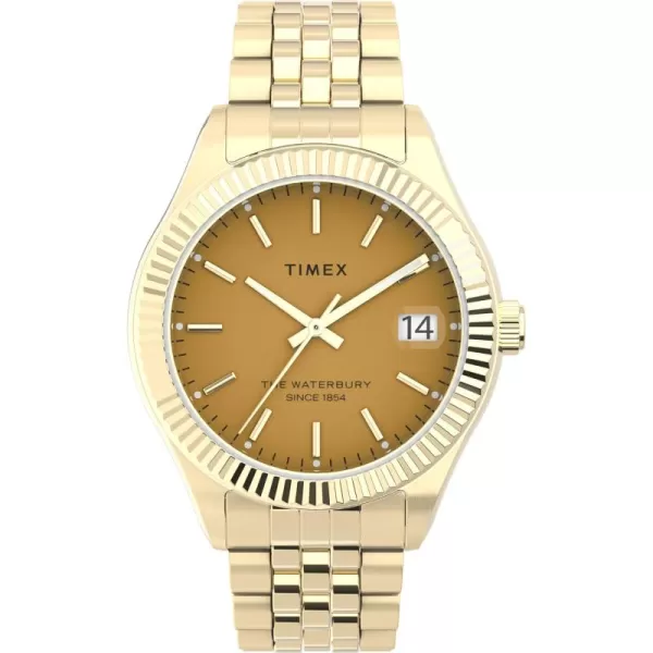 Timex Womens Waterbury Legacy 34mm WatchGoldToneOrange