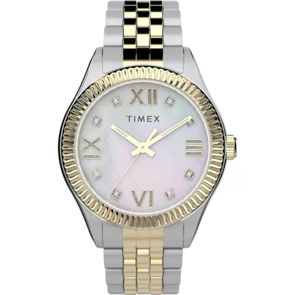 Timex Womens Waterbury Legacy 34mm WatchTwoToneMother of Pearl Crystals