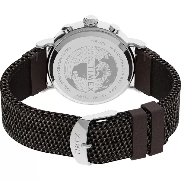 Timex Dress Watch and Timex Mens Standard Chronograph 41mm WatchBrownSilverBlack