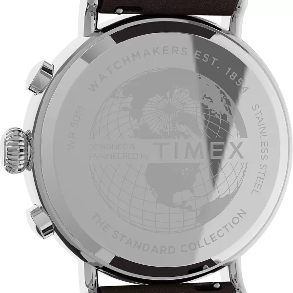 Timex Dress Watch and Timex Mens Standard Chronograph 41mm WatchBrownSilverBlack