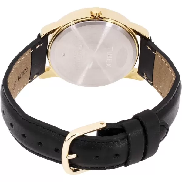 Timex Mens Easy Reader Date Leather Strap WatchGold